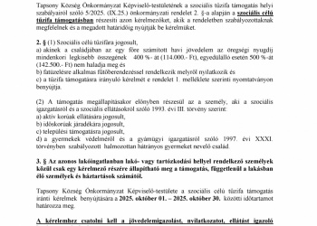 Szociális célú tűzifa támogatás
