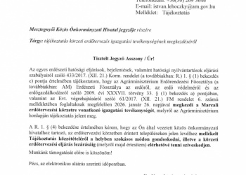 Tájékoztatás körzeti erdőtervezés igazgatási tevékenységének megkezdéséről
