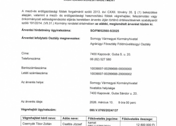 Ingatlanárverési Hirdetmény